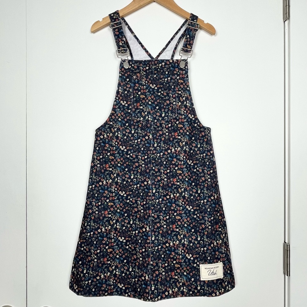 NWT ASCollection Girls Corduroy Overall Dress Size 10 Cotton Ditzy Floral Cute